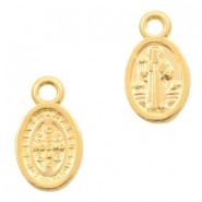 DQ metal charm Jesus oval 8x11mm Gold